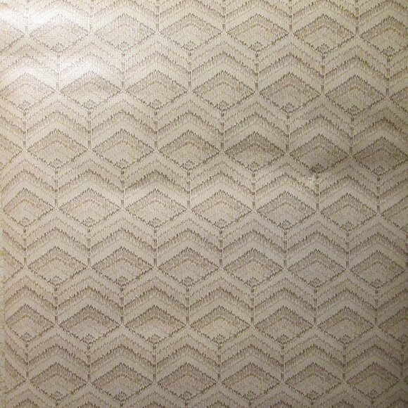 Vintage 1980s Brown and Beige Chevron Motif Wallpaper - Picture 2 of 8